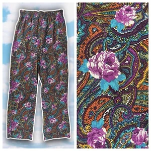 Random Sportswear 80er 90er Vintage Blumen Paisley gerades Bein kurze Hose Hippie S/M - Bild 1 von 11