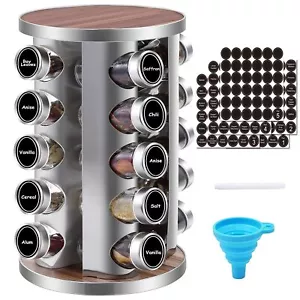 Rotating Spice Rack Organizer 20 Jars Revolving Seasoning Organizer For Cabinet - Picture 1 of 9
