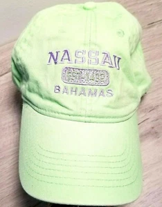 Nassau Bahamas Ball Cap Hat Pastel Green Purple Embroidered Strapback by Outback - Picture 1 of 4