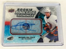 2019-20 UD Ice Michael Dal Colle Rookie Rinkside Signings Auto Islanders