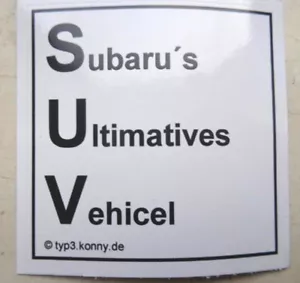 Aufkleber Subaru´s Ultimatives Vehicle für Forester Libero Justy Legacy etc 4St - Bild 1 von 2