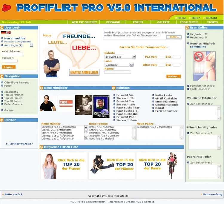 Profiflirt Pro V5.0 International  - PHP-Script - Bild 1 von 1