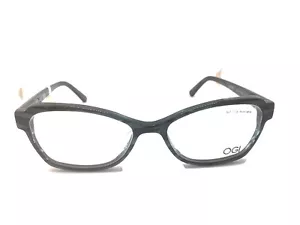 NEU OGI 9077 Grün Streifen Damen Kunststoff Cat Eye Brillengestell Brille - Bild 1 von 6