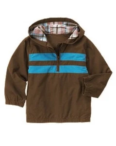 Giacca Ripstop Nuova con Etichette Gymboree Ragazzi a Righe Mezza Cerniera Abbigliamento Attivo 5 6 7 8 - Foto 1 di 1