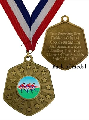 EMBLEMS GIFTS LTD Tauziehen Auszeichnung 66 mm Abril Goldmedaille & Band graviert gratis