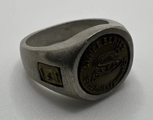 Vintage Super Series Baseball of America 1st Place Ring Pewter Rideau Sz 7.5 - Picture 1 of 3