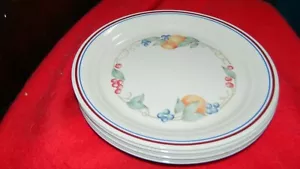 CORELLE ABUNDANCE 8.5" LUNCH / SALAD PLATES 6 Used With Ridge Bump FREE USA SHIP - Picture 1 of 4