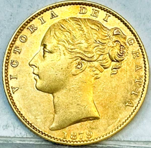 AUSTRALIA 1879 S GOLD SYDNEY SOVEREIGN LOW MINT KEY DATE RARE HIGH GRADE #05 - Imagen 1 de 2
