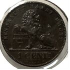 1887 Belgium 1 Cent Uncirculated World Coin