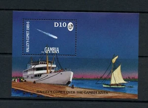 O342 Gambia 1986 cometa espacial Gambia River hoja MNH - Imagen 1 de 1