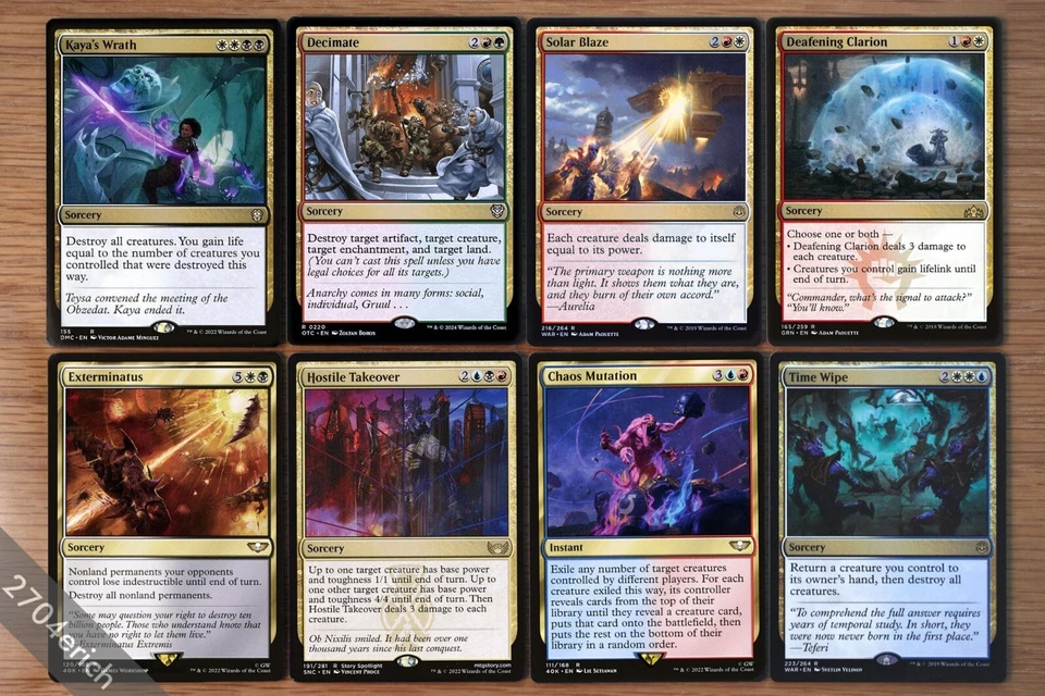 Set 8 Different Gold Multi-Color Commander Board Wipes *NM* (English Magic MTG) - Image 1 of 2