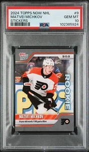 Graded 2024 Topps Now NHL Matvei Michkov #9 Stickers Rookie Hockey Card PSA 10 - Picture 1 of 2