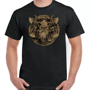 Camiseta Vikinga Guerrero Para Hombre Odín Ragnar Floki Programa de Televisión Dios Nórdico Valhalla Top - Imagen 1 de 2