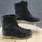 Bertie Combat Boots Mens 8.5 Black Leather Ankle Top Lace Up Round Toe Cuban