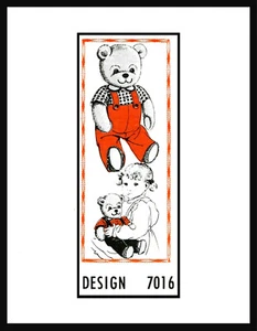 Versandhandel #7016 TEDDYBÄR Stoff Nähen Kuscheltier Muster Handwerk SPIELZEUG 16" - Bild 1 von 3