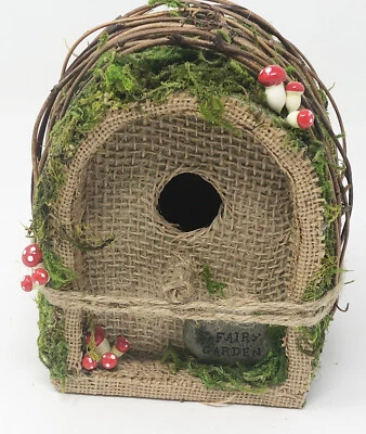 Fairy Garden House With Moss Sticks Twine & A Cute “Fairy Garden” Stone Handmade - Image 1 of 4