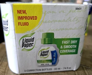 Paper Mate flüssiges Papier schnelltrocknende Korrekturflüssigkeit 0,74 flüssige Unzen weiß 3/Pack (56431) - Bild 1 von 7