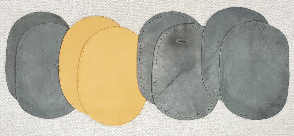 4 Pair Suede, Leather Jacket ELBOW PATCHES Oval 4½"x6½" Gray, Camel USED - Image 1 of 1