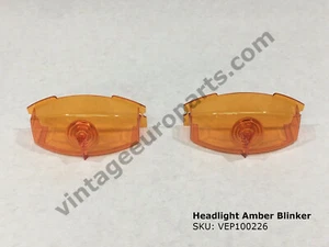 2 X Headlight Amber Blinker Lens fits W111 W112 W113 Mercedes European - Picture 1 of 4