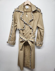 MABLE Damen Bronwyn Tweedbesatz französischer Mantel, Größe SM, in taupe. Zweireiher - Bild 1 von 15