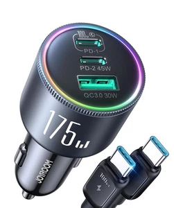 Cargador de coche súper rápido 175W USB C, 3 puertos PD100W+45W+USB30W tipo C teléfono de coche... - Imagen 1 de 8