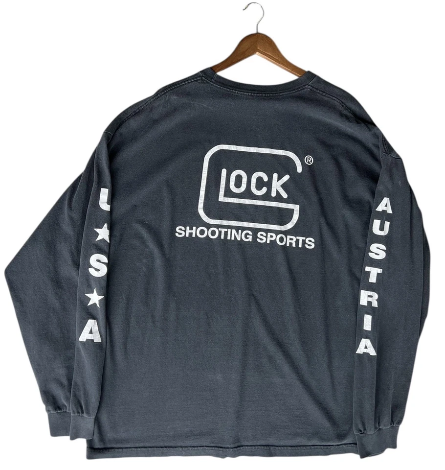 Camisa De Colección Glock Para Hombres 2XL Y2K Arma de Fuego Manga Larga Tiro Camiseta Deportiva Estrella de EE. UU. Foto 1 de 4