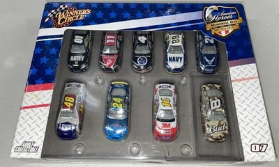 2007 NASCAR American Heroes 9 car 1:87 set Gordon Jimmie Dale Jr Hamlin Biffle - Image 1 of 3