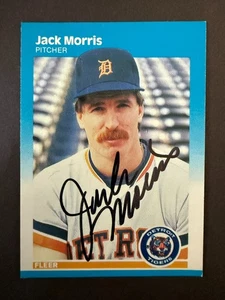Fleer 1987 firmado: Jack Morris, Tigers #158 (JSA) - Imagen 1 de 2