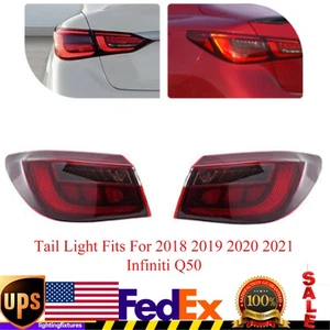 2PCS Tail Light Fits For 2018 2019 2020 2021 Infiniti Q50 Rear Left&Right Outer - Bild 1 von 19