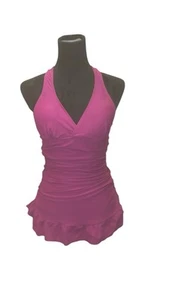 Damengröße 8 Retro Badekleid Bauchkontrolle Badeanzug Einteiler Fuscia - Bild 1 von 7