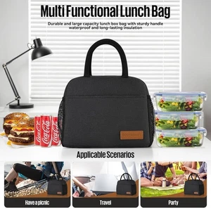 Lunch Box per Uomo Donna Adulti Borsa Porta Pranzo Piccola per Ufficio Lavoro Picnic Riutilizzabile - Foto 1 di 8