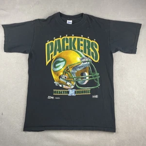 Vintage 90s Salem Sportswear Green Bay Packers Single Stitch Large Tshirt Black - Bild 1 von 15