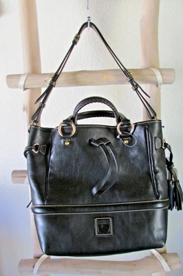NEW DOONEY & BOURKE L BLACK LEATHER BUCKLEY HOBO / TOTE / SHOULDER BAG - Image 1 of 4