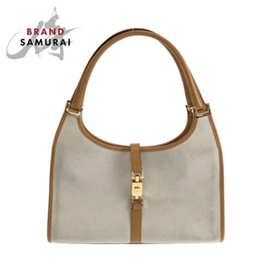 GUCCI Jackie Grey Camel Gold Hardware Suede Leather 002 1068 Shoulder Bag Wome - Picture 1 of 9
