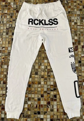 Pantalones deportivos gráficos blancos de Los Ángeles jóvenes e imprudentes para mujer nuevos con etiquetas ~ XS/pequeños Foto 1 de 4