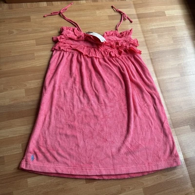 Ralph Lauren Rosa Caliente Terry Tela Vestido de Sol Traje de Baño Encubrimiento Talla 6 Nuevo con Etiquetas Foto 1 de 4