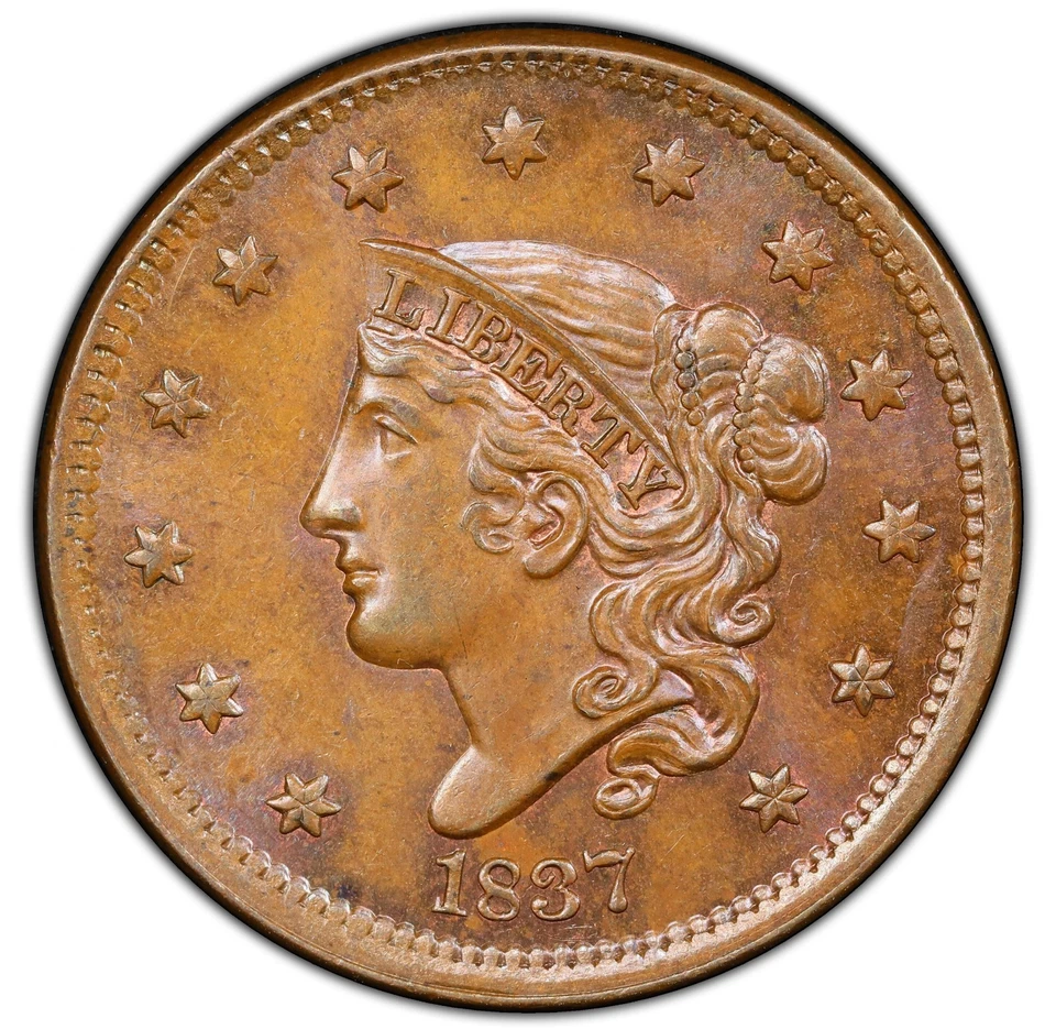 1837 Coronet Large Cent - Head of '38 - PCGS MS64+ BN - MAGNIFICENT - LOOKS 65+ - Image 1 of 4