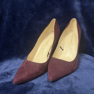 Zapatos de salón Marc Fisher LTD para mujer Abilene de gamuza borgoña tacón ancho punta 7,5 Foto 1 de 4