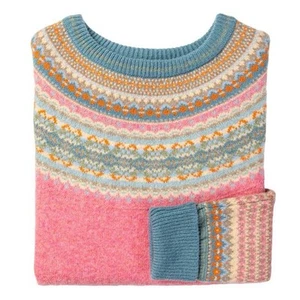 Suéter Jersey Eribe Alpine Turrón Rosa Azul Lana Hada Talla Pequeña - Imagen 1 de 8
