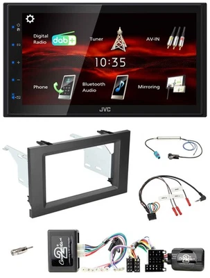 JVC USB Bluetooth Lenkrad DAB 2DIN Autoradio für Mercedes Actros 2011-2014 schwa - Bild 1 von 4