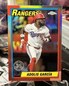 2025 Topps Chrome #90CB-4 Adolis Garcia Texas Rangers 35th Anniversary - Picture 1 of 5