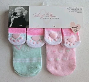 Marilyn Monroe (4PC) BABY GIRL LOVE Matching Sock Set For You & Your Small Pet - Picture 1 of 8