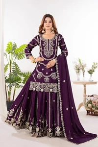 Anarkali Kleid Pakistanisch Salwar Kameez Fertiganzüge Hochzeit Party Bollywood L - Bild 1 von 12