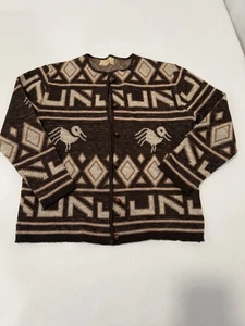 Vintage 60er Jahre Petti Strickjacke Junior braun Pullover Gr. Small Fair Isle Wolle - Bild 1 von 12