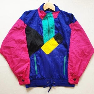 vintage retro 80s 90s Long sleeve Boys Track Jacket 1/3 zip Multicolor size 16 - Imagen 1 de 9
