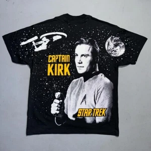 Vintage 1993 Captain Kirk Star Trek AOP All Over Print T Shirt XL - Picture 1 of 5