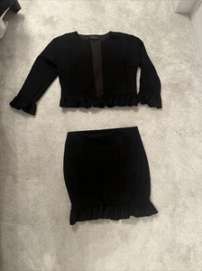 Black Bodycon Skirt And Jacket 10 - Picture 1 of 5
