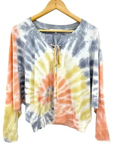 Young Fabulous & Broke YFB Payton Batik Sweatshirt Schnürung Größe Large Dolman - Bild 1 von 8