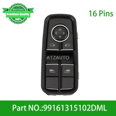 Interruptor de ventana eléctrica de puerta del conductor para Porsche 911 718 Cayman 12-19 99161315102DML Foto 1 de 4