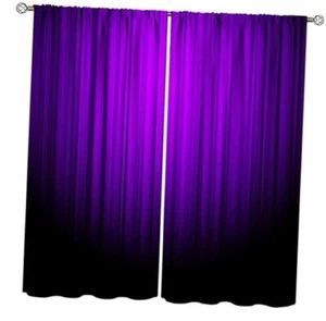 Purple Black Curtains Striped Ombre Elegant Bright Solid Dark Abstract - Picture 1 of 8